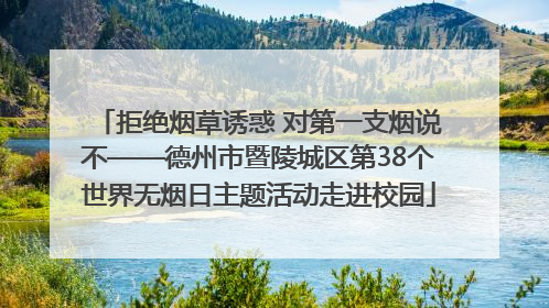 拒绝烟草诱惑 对第一支烟说不——德州市暨陵城区第38个世界无烟日主题活动走进校园