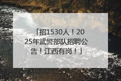 招1530人！2025年武警部队招聘公告！江西有岗！