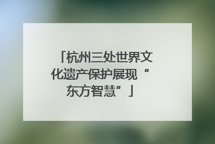 杭州三处世界文化遗产保护展现“东方智慧”