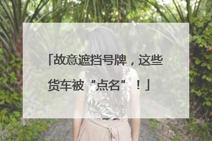 故意遮挡号牌，这些货车被“点名”！