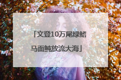 文登10万尾绿鳍马面鲀放流大海