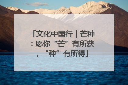 文化中国行｜芒种：愿你“芒”有所获，“种”有所得