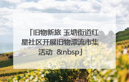 旧物新旅 玉塘街道红星社区开展旧物漂流市集活动   