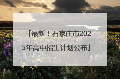 最新！石家庄市2025年高中招生计划公布