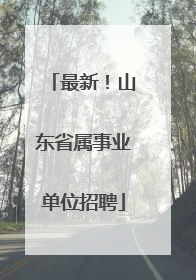 最新！山东省属事业单位招聘