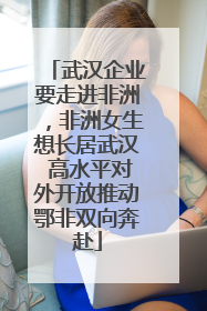 武汉企业要走进非洲，非洲女生想长居武汉 高水平对外开放推动鄂非双向奔赴