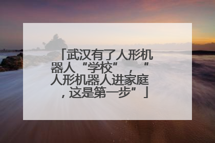 武汉有了人形机器人“学校”，“人形机器人进家庭，这是第一步”