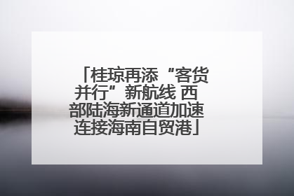 桂琼再添“客货并行”新航线 西部陆海新通道加速连接海南自贸港