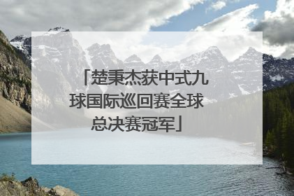 楚秉杰获中式九球国际巡回赛全球总决赛冠军
