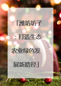 潍坊坊子：打造生态农业绿色发展新路径