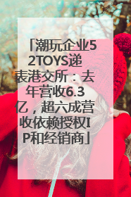 潮玩企业52TOYS递表港交所：去年营收6.3亿，超六成营收依赖授权IP和经销商