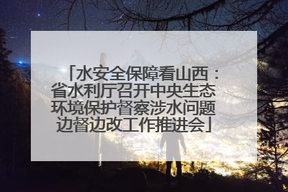 水安全保障看山西：省水利厅召开中央生态环境保护督察涉水问题边督边改工作推进会