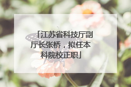 江苏省科技厅副厅长张桥，拟任本科院校正职
