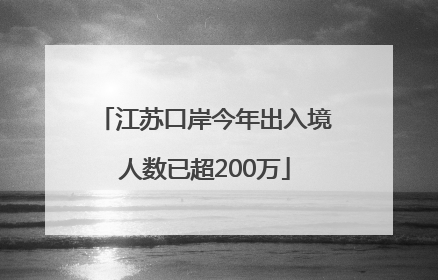 江苏口岸今年出入境人数已超200万