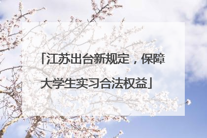 江苏出台新规定，保障大学生实习合法权益