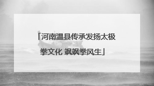河南温县传承发扬太极拳文化 飒飒拳风生