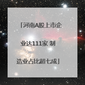 河南A股上市企业达111家 制造业占比超七成