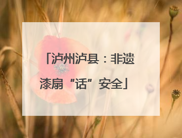 泸州泸县：非遗漆扇“话”安全