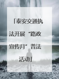 泰安交通执法开展“路政宣传月”普法活动