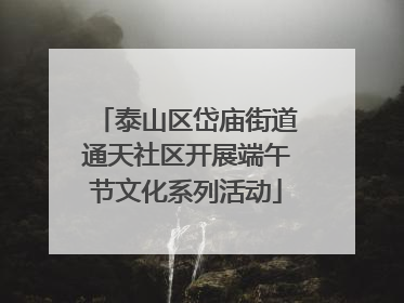 泰山区岱庙街道通天社区开展端午节文化系列活动