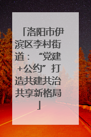 洛阳市伊滨区李村街道：“党建+公约”打造共建共治共享新格局