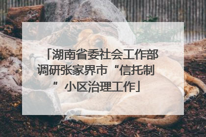 湖南省委社会工作部调研张家界市“信托制”小区治理工作