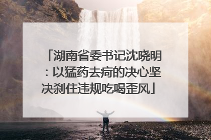 湖南省委书记沈晓明：以猛药去疴的决心坚决刹住违规吃喝歪风