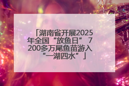 湖南省开展2025年全国“放鱼日” 7200多万尾鱼苗游入“一湖四水”