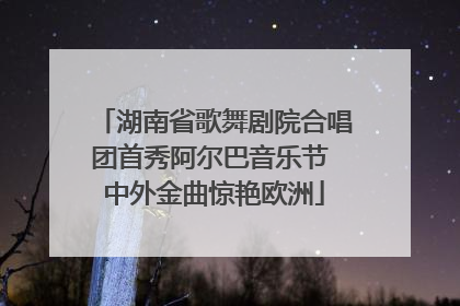 湖南省歌舞剧院合唱团首秀阿尔巴音乐节 中外金曲惊艳欧洲
