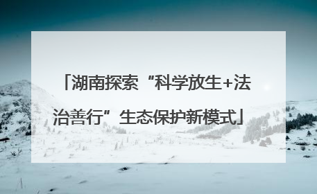 湖南探索“科学放生+法治善行”生态保护新模式