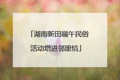 湖南新田端午民俗活动增进邻里情
