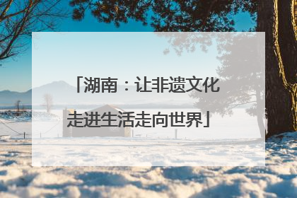 湖南：让非遗文化走进生活走向世界