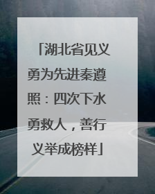 湖北省见义勇为先进秦遵照：四次下水勇救人，善行义举成榜样