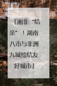湘非“结亲”！湖南八市与非洲九城缔结友好城市