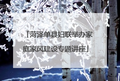菏泽单县妇联举办家庭家风建设专题讲座
