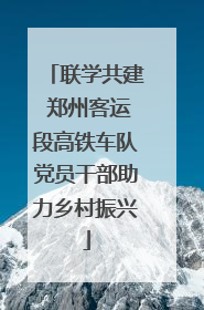 联学共建 郑州客运段高铁车队党员干部助力乡村振兴
