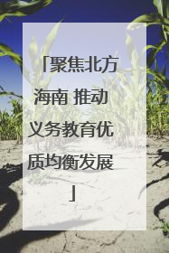 聚焦北方海南 推动义务教育优质均衡发展