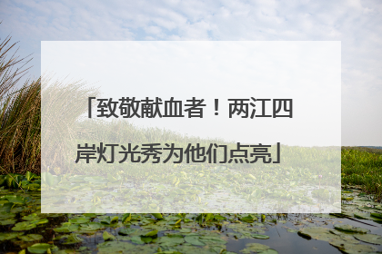 致敬献血者！两江四岸灯光秀为他们点亮