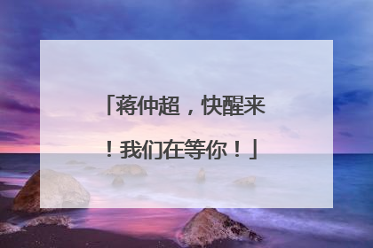 蒋仲超，快醒来！我们在等你！