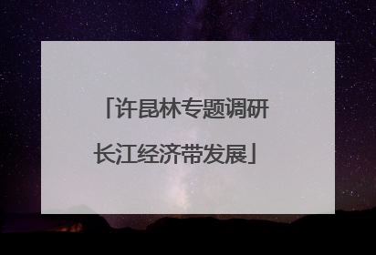 许昆林专题调研长江经济带发展
