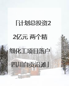 计划总投资22亿元 两个精细化工项目落户四川自贡沿滩