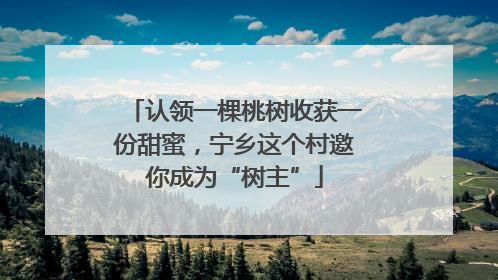 认领一棵桃树收获一份甜蜜，宁乡这个村邀你成为“树主”
