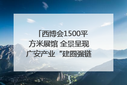 西博会1500平方米展馆 全景呈现广安产业“建圈强链”｜西博视界