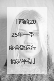 西藏2025年一季度金融运行情况平稳