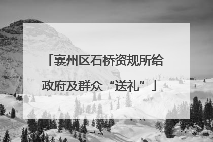 襄州区石桥资规所给政府及群众“送礼”
