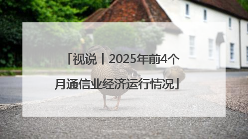 视说丨2025年前4个月通信业经济运行情况