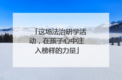 这场法治研学活动，在孩子心中注入榜样的力量