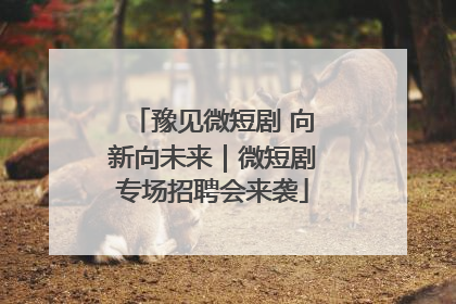 豫见微短剧 向新向未来｜微短剧专场招聘会来袭