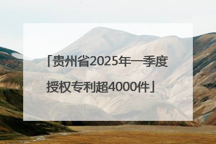 贵州省2025年一季度授权专利超4000件