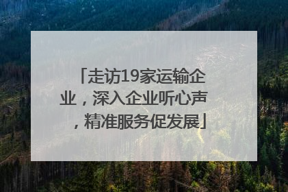 走访19家运输企业，深入企业听心声，精准服务促发展